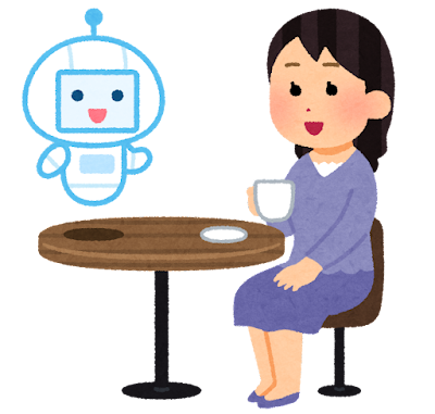 AIと話す女性。