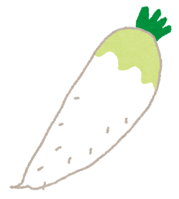 太い大根のイラストです。