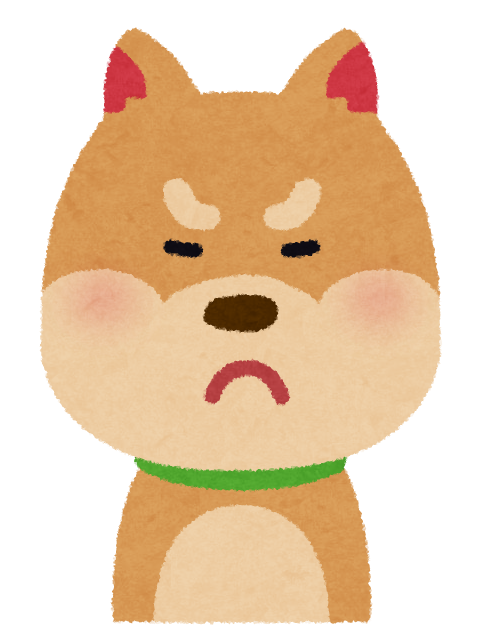 怒った顔の犬。