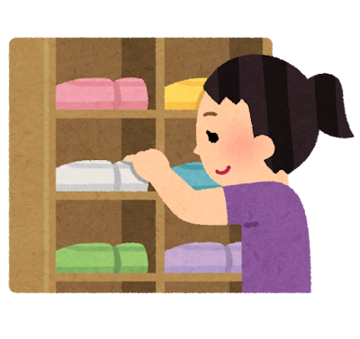 女子学生が自分の靴を下駄箱にしまっている（取り出している）イラストです。