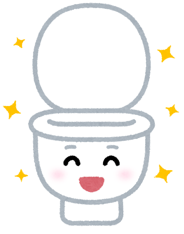 きれいな状態のトイレのキャラクターです。