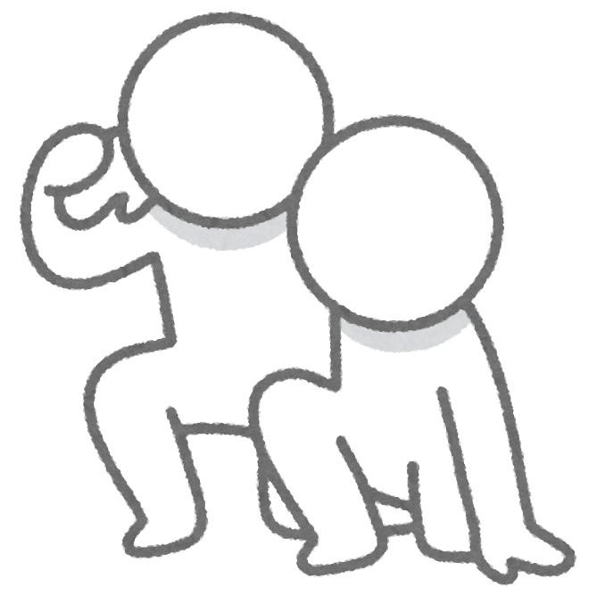 転んだ人に肩を貸して助けている優しい棒人間のイラストです。