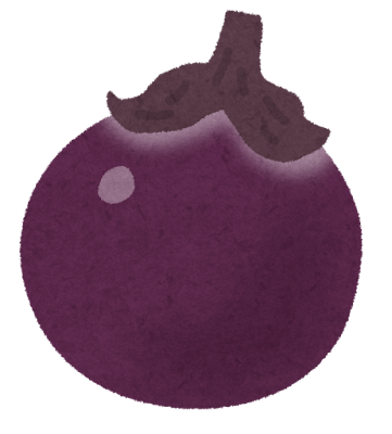 丸い形のナスのイラストです。