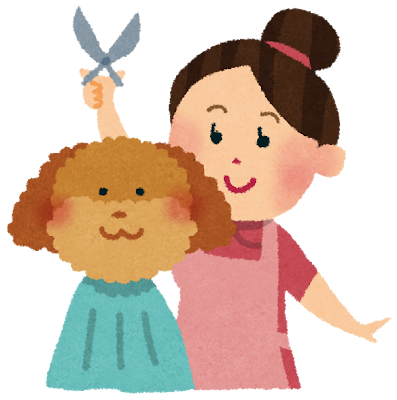 犬のトリミングのイラスト（ペット）