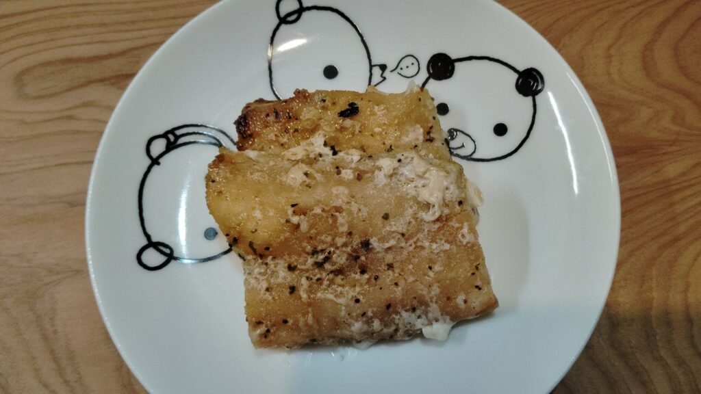 市販の鱈のレモンペッパーソテー。