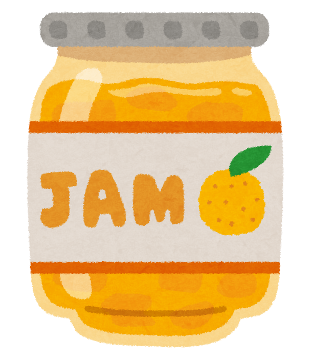 びん詰になったゆずジャムのイラストです。