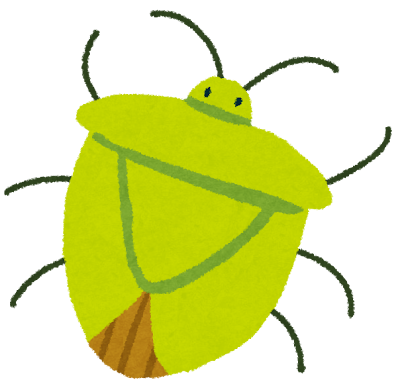 臭い匂いを出す虫、カメムシのイラストです。