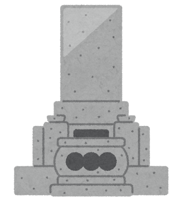 日本の墓地で使われている、一般的なお墓（墓石）のイラストです。