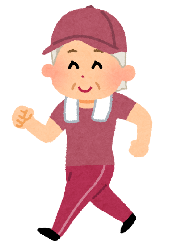 いろいろなウォーキングをする人のイラスト（帽子付き）