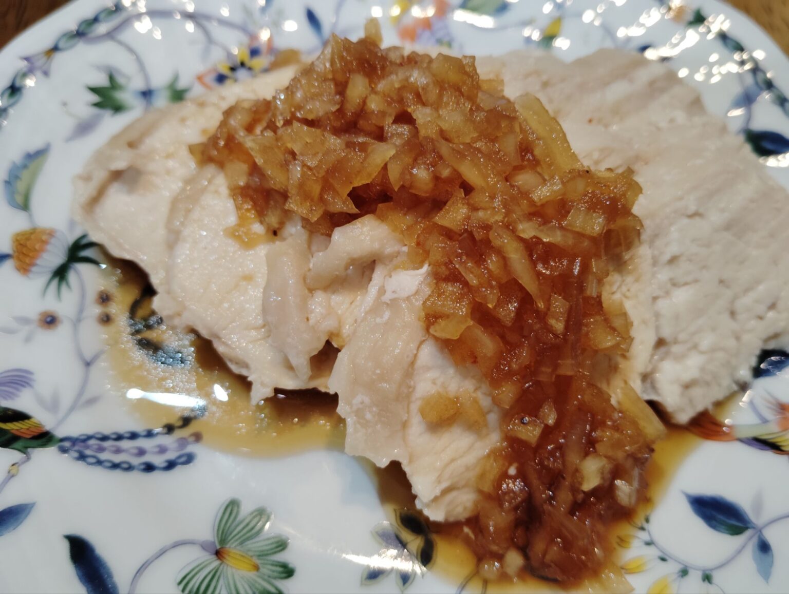 冷凍胸肉で簡単胸肉の香味タレ。