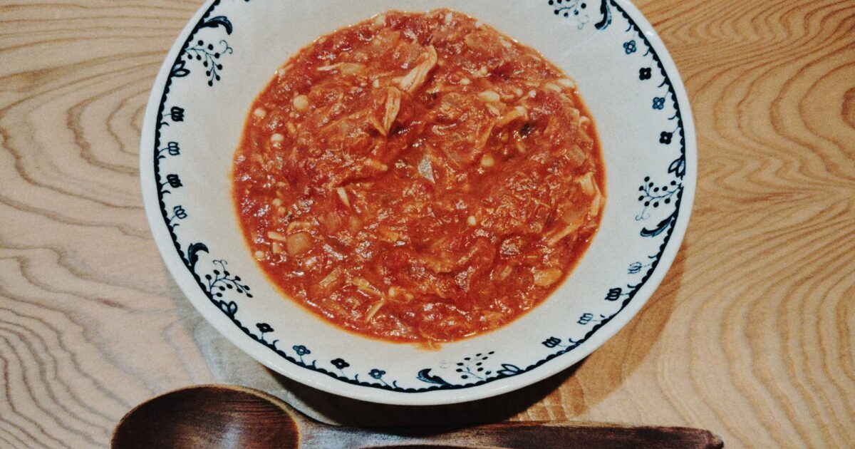 トマト缶で作る食べるスープ